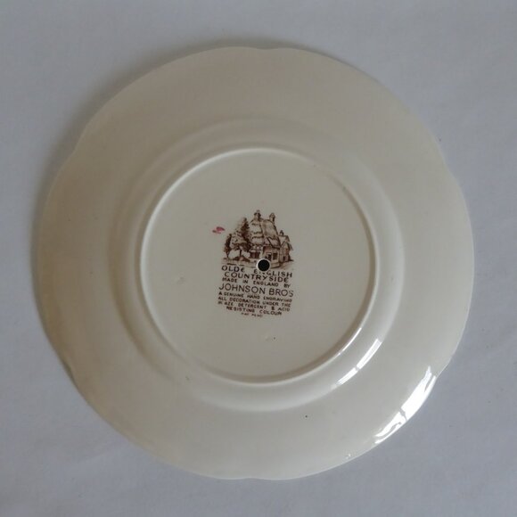 VINTAGE JOHNSON BROS OLDE ENGLISH COUNTRYSIDE 3 TIERED CHINA SERVING TRAY - Picture 11 of 16